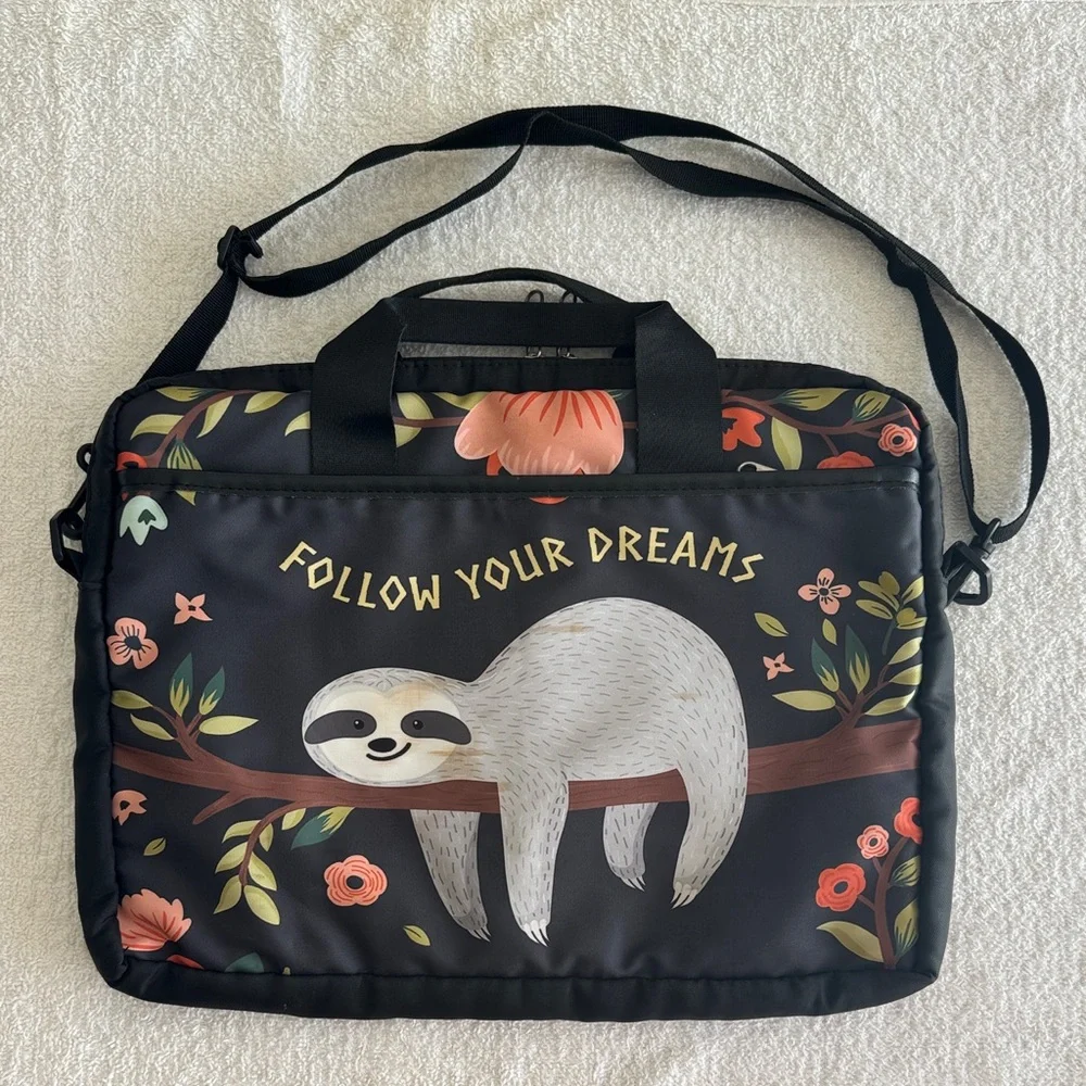Sloth Print Laptop Bag